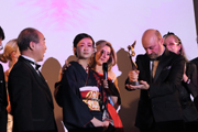 Touching moments...James Tumminia 2020 Jury President gives the Angel statue for best picture THE REAL EXORCIST Japan