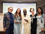 Angel Film Awards Monaco Festival founders, Producer and Director Rosana Golden, Dean Bentley on final picture with the Winner for Best Feature Film Harriet Marin Jones and VIP Guests