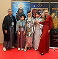 Red Carpet VIP Guest Yumi, Ichiro and Ruuichi ASAKA in red Rosana Golden AFA-MIFF Co founder Creative Director