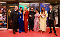 Red carpet Angel Monaco VIP Industry Guest from Left Rodrigo Salomon, Monica Carvalho, Rosana Golden, Walther Neto, Sumathy Ram, Angela Mrad, Toma Enache